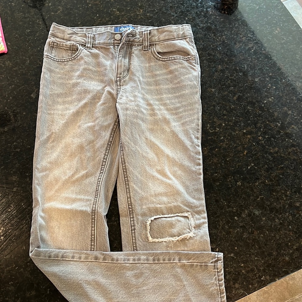 Old navy gray distressed jeans for boys size 14​